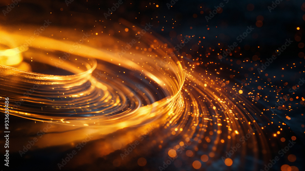 Dense golden particles floating in a dark, mysterious space, creating a mesmerizing and dreamy atmosphere. Dense golden particles floating in a dark, mysterious space, creating a mesmerizing and dreamy atmosphere.