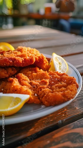 Delicious Wiener Schnitzel with Lemon Wedges