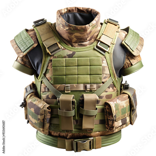 Armored Soldier Vest with Shoulder and Neck Protection for Military and Tactical Use