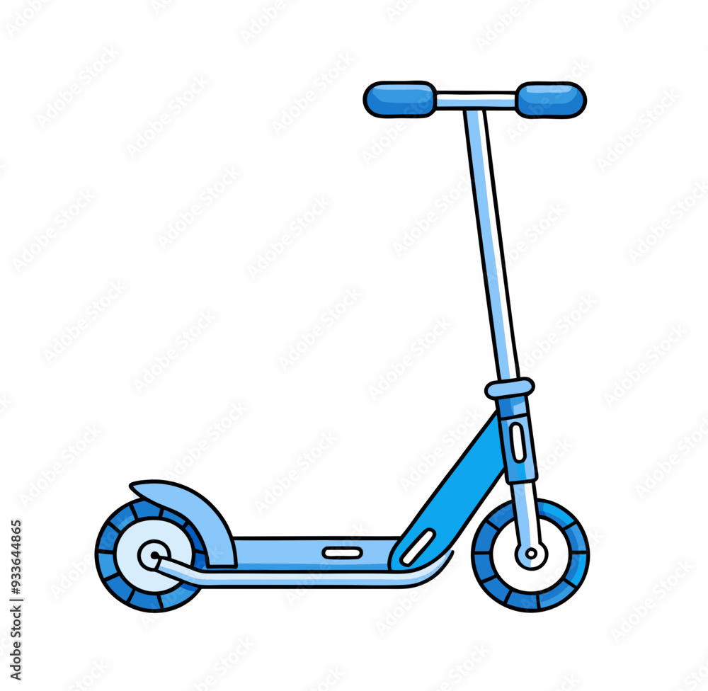 Blue kick scooter stock illustration Blue kick scooter stock illustration