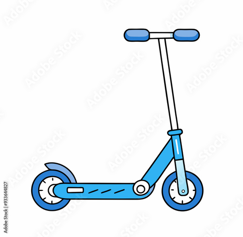 Blue kick scooter stock illustration