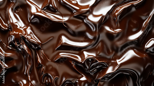 Smooth Melted Dark Chocolate Texture Close-Up