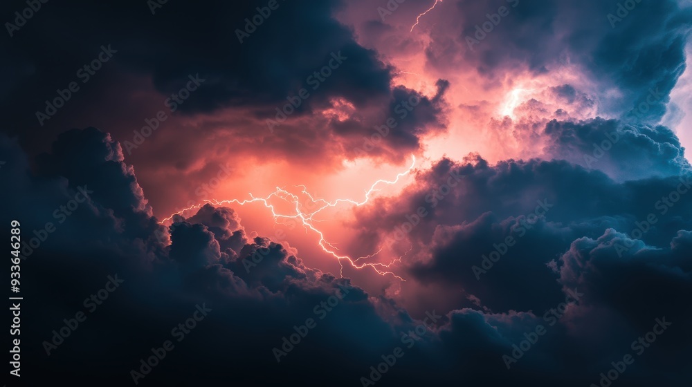 Electrifying Close-Up of Lightning Bolts Piercing the Darkened Sky in a Thunderstorm Electrifying Close-Up of Lightning Bolts Piercing the Darkened Sky in a Thunderstorm