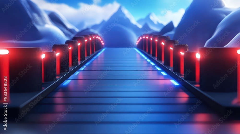A bridge made of ETFs connecting two financial mountains. A bridge made of ETFs connecting two financial mountains.