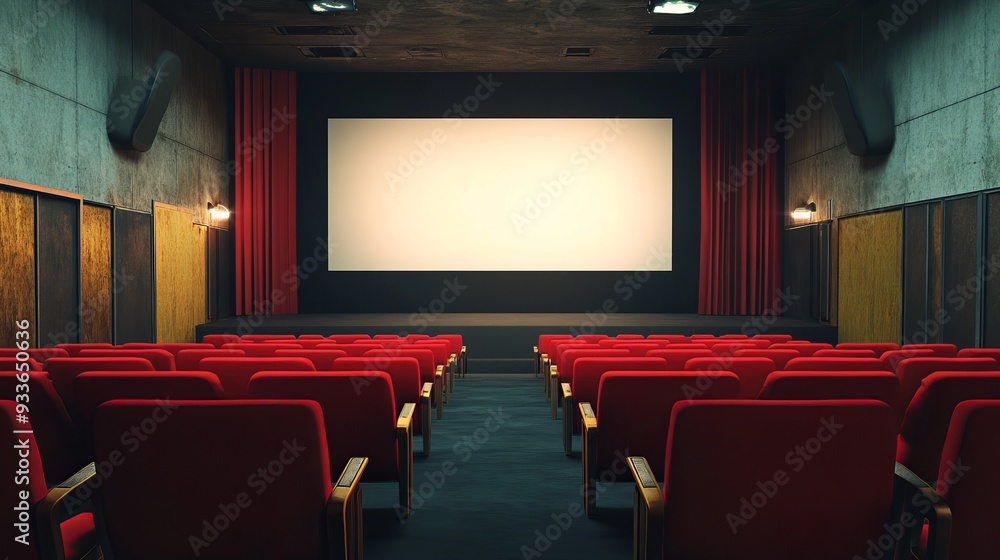 Fototapeta premium Empty cinema saloon mockup design