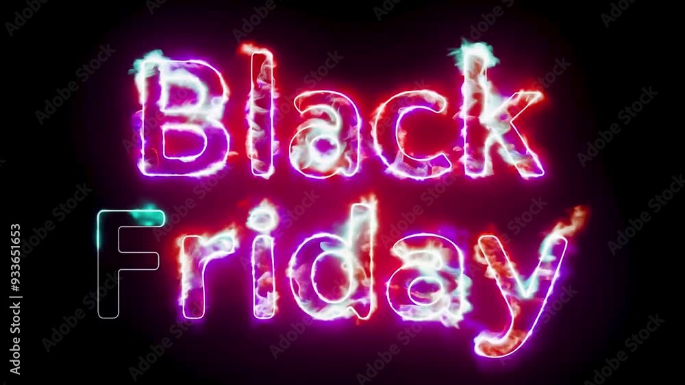 Neon Black Friday text sign for advertising sale, background. AI generated. Neon Black Friday text sign for advertising sale, background. AI generated.