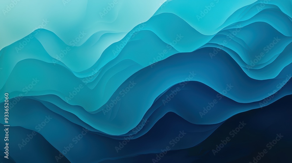 Waves of blue and teal create serene and calming abstract landscape. smooth gradients evoke sense of tranquility and depth. Waves of blue and teal create serene and calming abstract landscape. smooth gradients evoke sense of tranquility and depth.