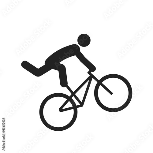 Isolated Pictogram Sport Sign Mountain Bike, MTB, Free Stye Cycling