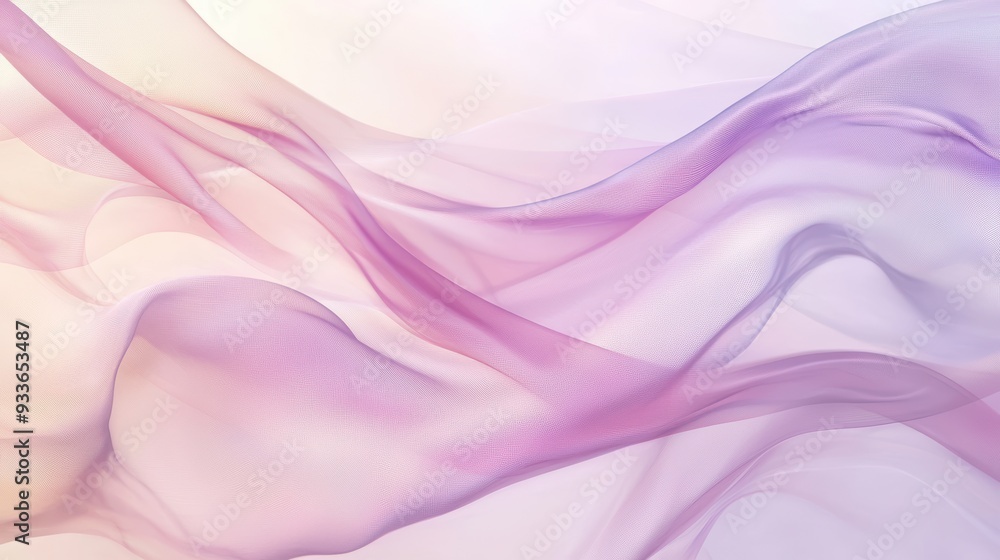 Fototapeta premium Soft flowing waves of pastel colors create serene and calming atmosphere. gentle movement evokes sense of tranquility and elegance.