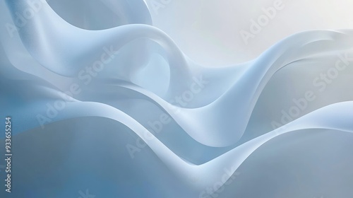 Minimalist abstract elements representing calm and joy, drifting softly in a dreamlike white space