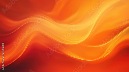 Flowing waves of warm orange and yellow hues create vibrant and energetic atmosphere. smooth transitions evoke feelings of warmth and passion. 