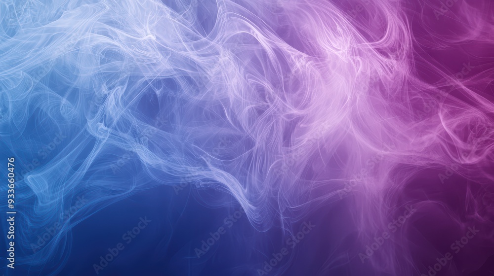Ethereal smoke swirls in shades of blue and purple, creating dreamy and tranquil atmosphere. Ethereal smoke swirls in shades of blue and purple, creating dreamy and tranquil atmosphere.
