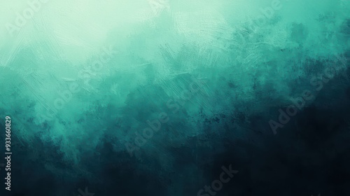 Abstract gradient artwork in shades of teal and dark blue, evoking sense of calm and tranquility. 