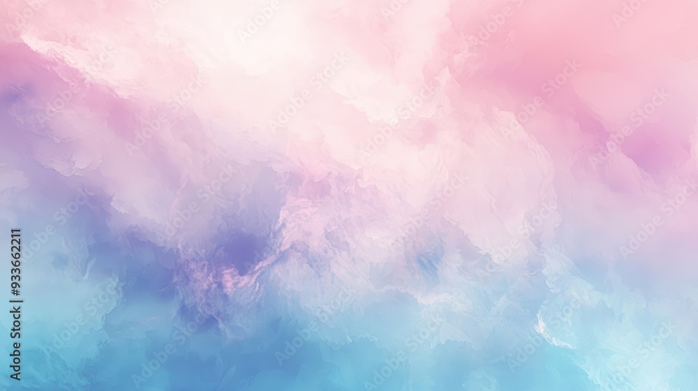Fototapeta premium Soft pastel colors blend harmoniously in this abstract cloud like background, evoking sense of calm and serenity.