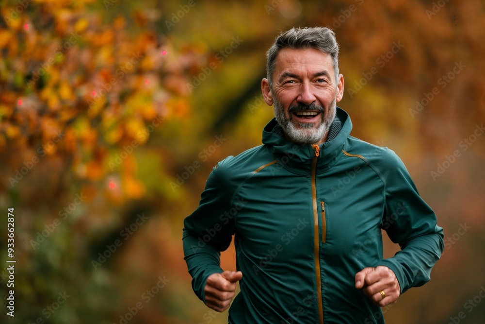 Mature man running outdoors, embracing a healthy lifestyle through jogging and sports training, showcasing vitality and exercise commitment Mature man running outdoors, embracing a healthy lifestyle through jogging and sports training, showcasing vitality and exercise commitment