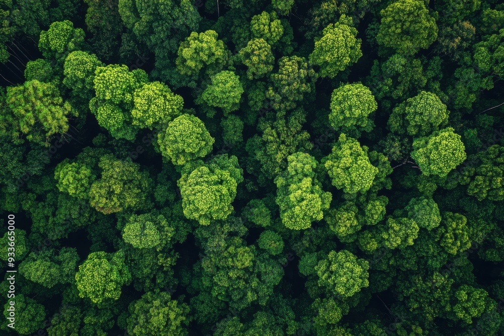 Aerial view of dense, lush green forest canopy, showcasing various shades of green treetops in a natural, tranquil setting. Aerial view of dense, lush green forest canopy, showcasing various shades of green treetops in a natural, tranquil setting.