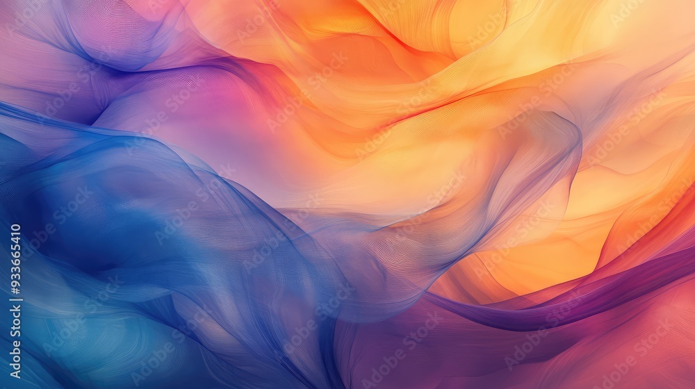 Abstract composition with overlapping layers of semi-transparent colors, creating a veiled effect of depth and subtlety. Abstract composition with overlapping layers of semi-transparent colors, creating a veiled effect of depth and subtlety.
