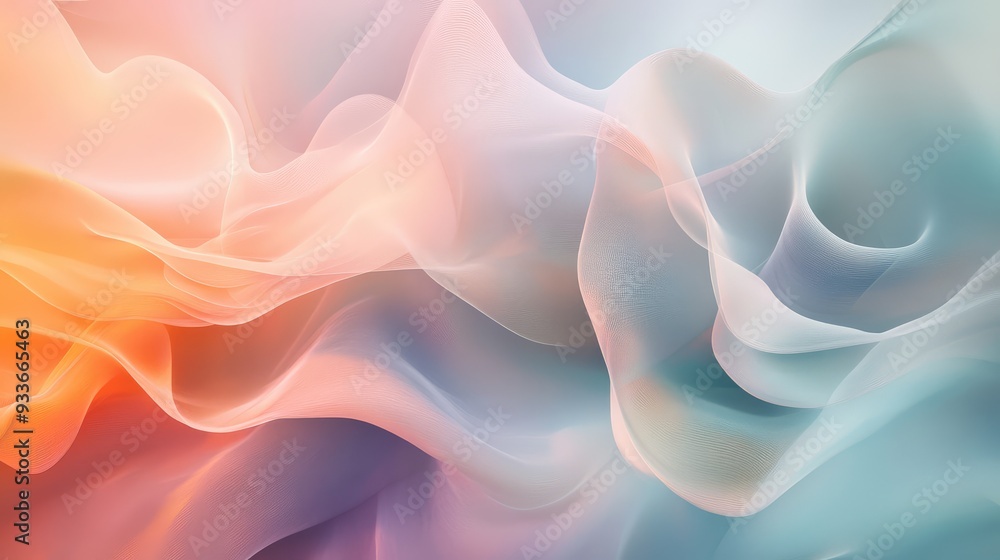 Obraz premium Abstract background with soft, flowing shapes and colors that blend into one another, representing the fluidity and drift of time.