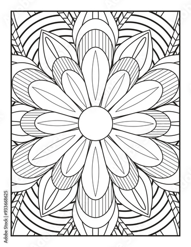 Coloring page for children and adults. Mandala Coloring Book For Adult. Mandala Coloring Book. Mandala Coloring Pages. Seamless vector pattern. Black and white linear drawing.
