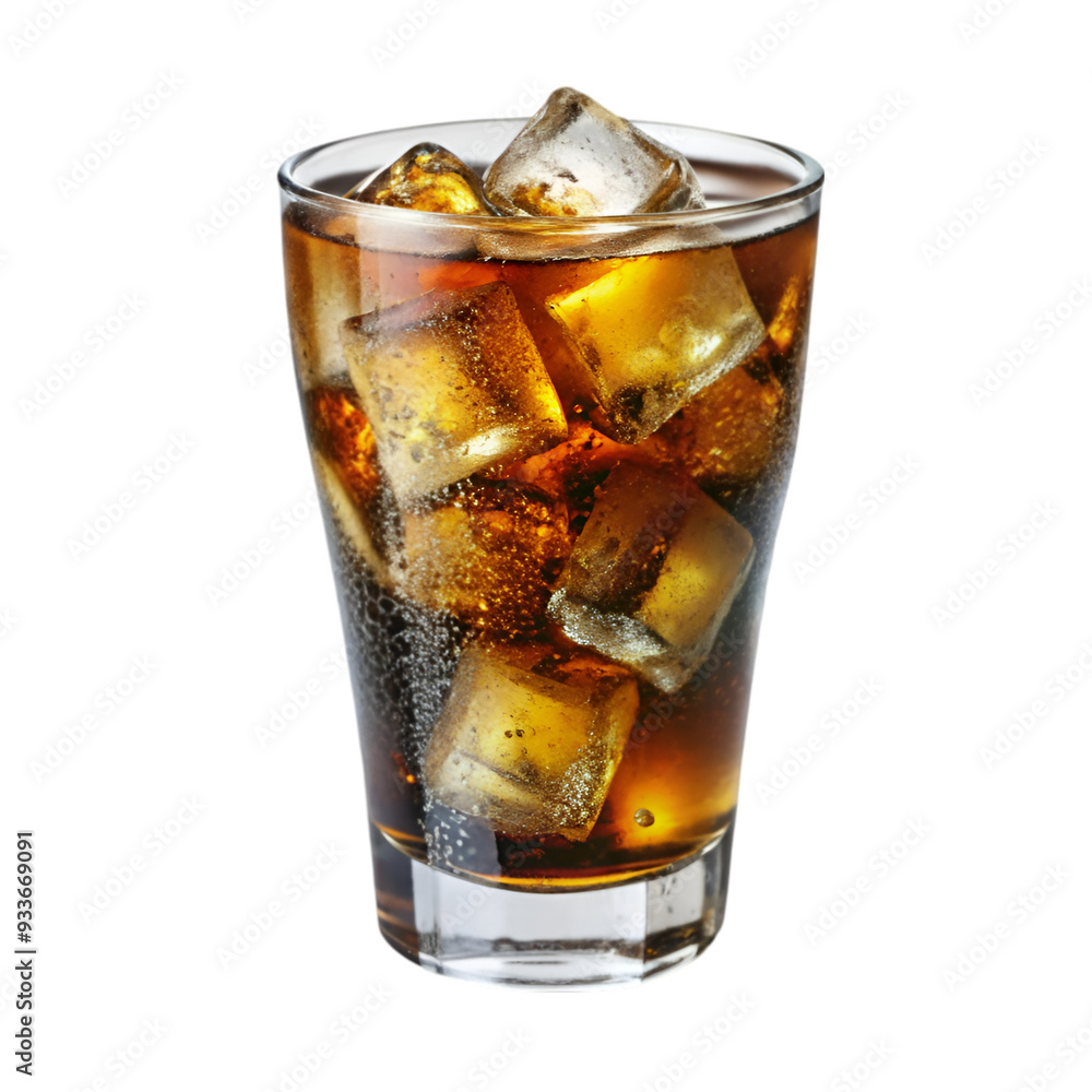 A glass of soda with ice A glass of soda with ice