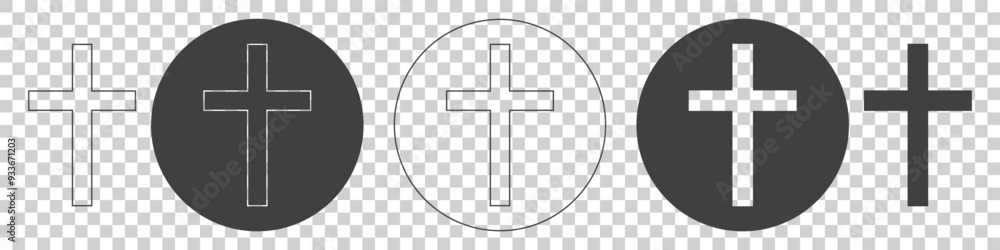 Obraz premium set of christianity icons on white background.