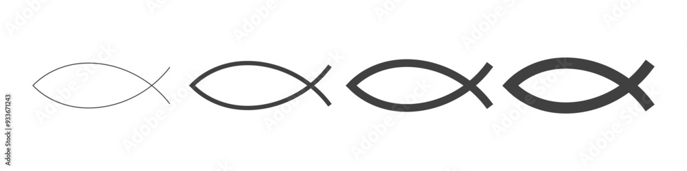 Christianity fish icon on a white background.