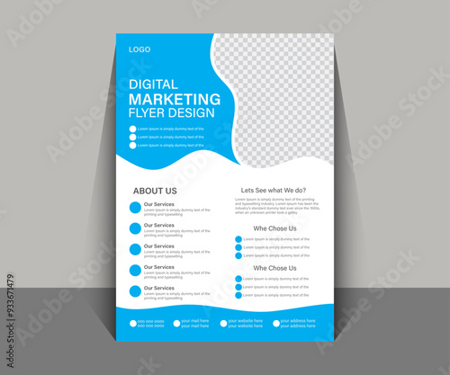 Business Flyer Layout with bluish cyan Color Accents. Flyer for professional business man, Gorgeous simple looking stylish A4 size.