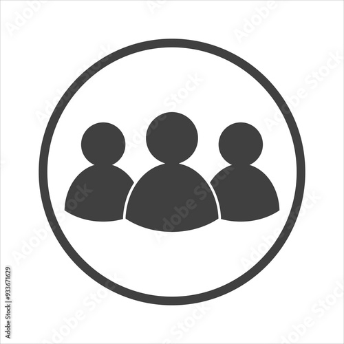 group of people icon on white background