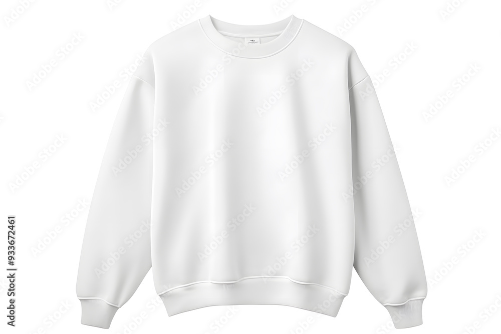 Mockup of white sweatshirt, blank pullover with a long sleeve, isolated on white background Mockup of white sweatshirt, blank pullover with a long sleeve, isolated on white background