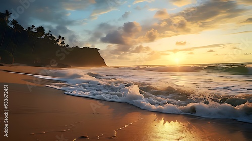 Photo sawarna beach with beautiful waves photo