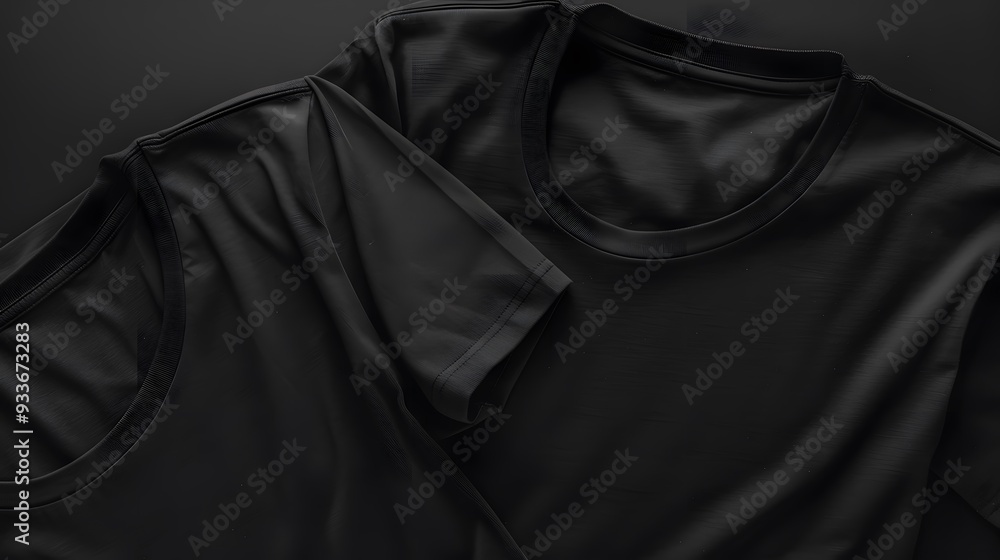 Black t-shirts with copy space. Black t-shirts with copy space.