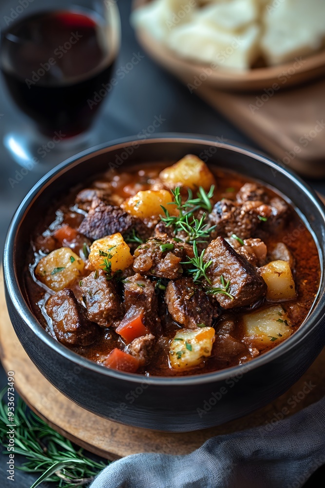 Goulash: A hearty stew featuring tender beef and a rich, spiced sauce. This traditional dish showcases the comforting and flavorful qualities of Hungarian cuisine. Goulash: A hearty stew featuring tender beef and a rich, spiced sauce. This traditional dish showcases the comforting and flavorful qualities of Hungarian cuisine.