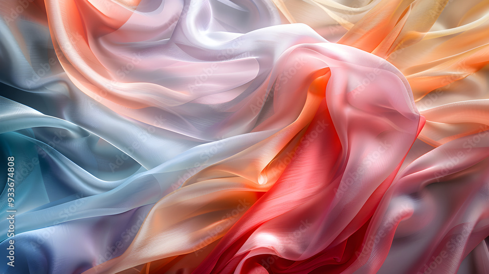 Obraz premium Luxurious Silk Fabric Displaying Elegance and Timeless Beauty with Smooth and Delicate Fibers