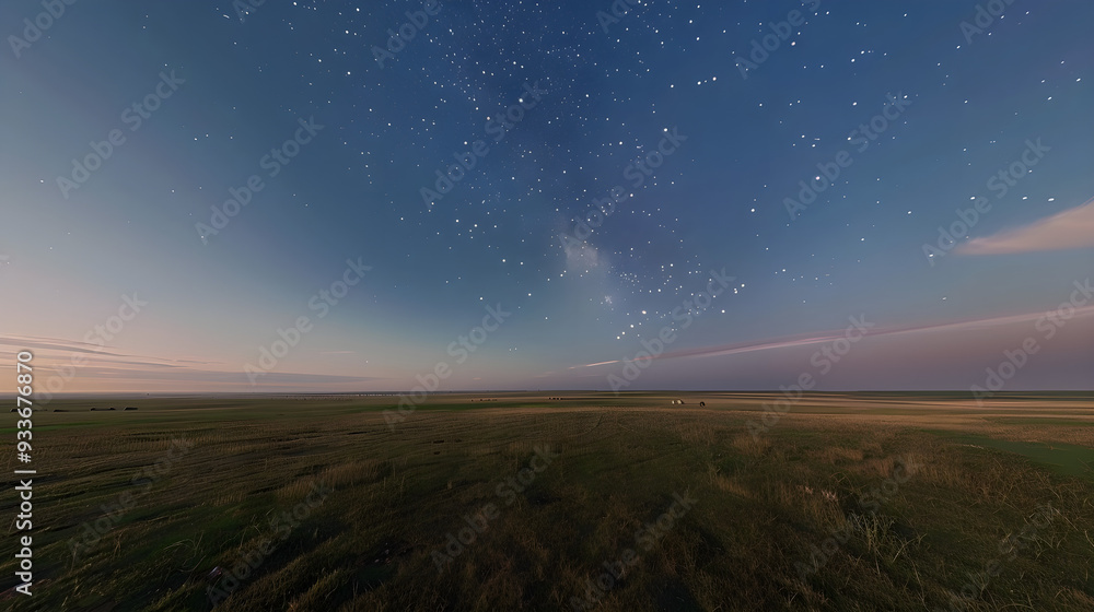 a wide expanse of wild grass with a night sky dotted with stars a wide expanse of wild grass with a night sky dotted with stars
