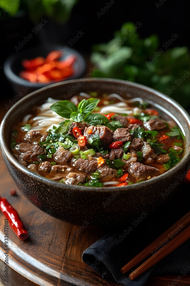 Pho beef, a traditional Vietnamese noodle soup featuring tender beef and flavorful broth. Pho beef, a traditional Vietnamese noodle soup featuring tender beef and flavorful broth.