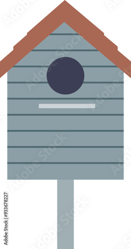 A simple wooden birdhouse with a round entrance, symbolizing wildlife care.
