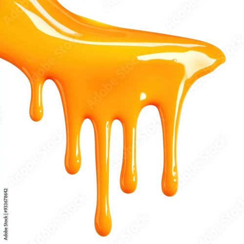 Dripping bright orange isolated and_displayed