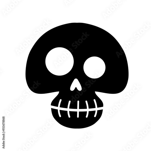 cute halloween skull - vector illustration