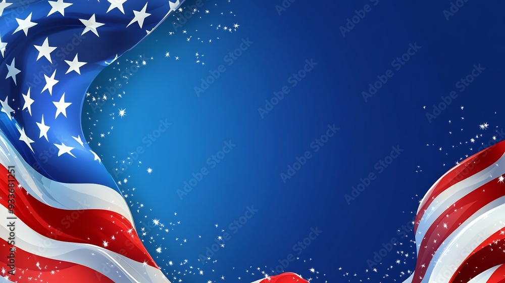 Fototapeta premium Waving American Flag Background