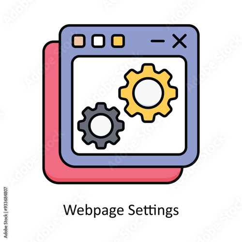 Webpage Settings vector filled outline Icon Design illustration. Smart Home and Technology Symbol on White background EPS 10 File