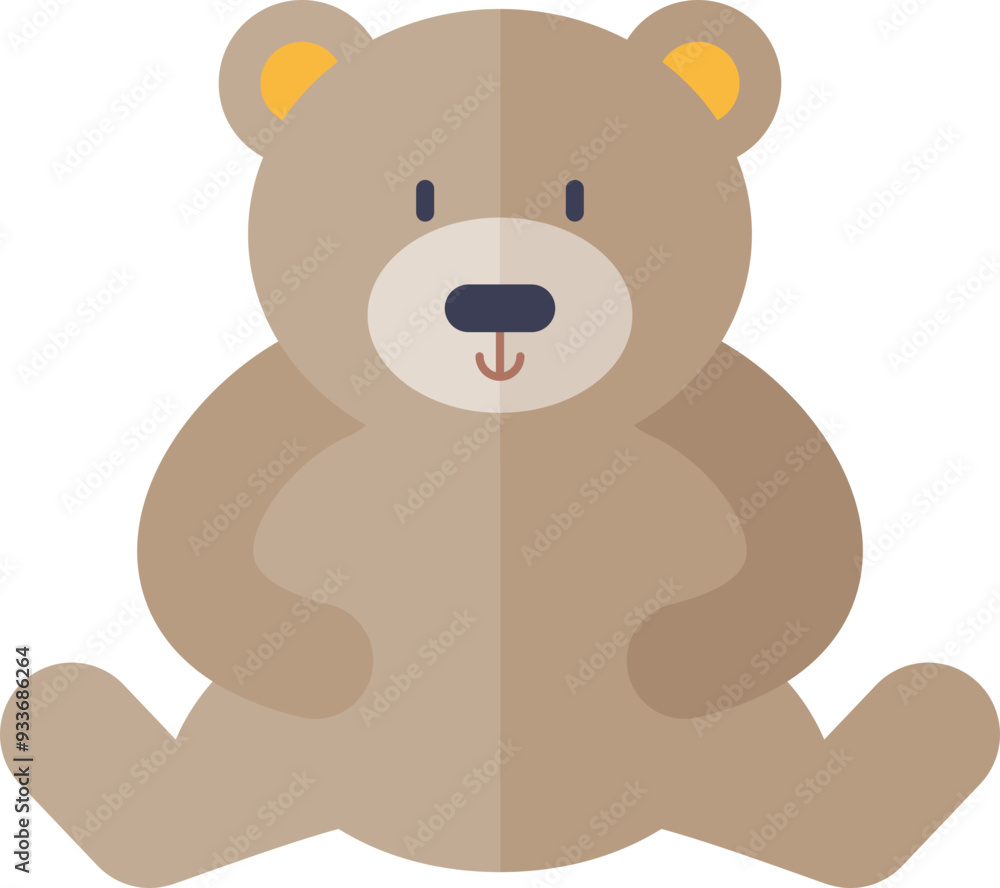 Illustration of a cute, simple brown teddy bear sitting. Illustration of a cute, simple brown teddy bear sitting.