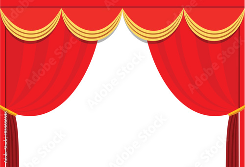 red theater curtain background vector illustration