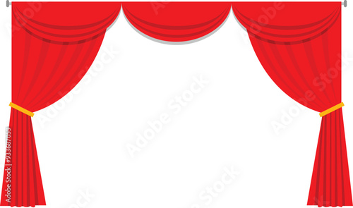 red theater curtain background vector illustration