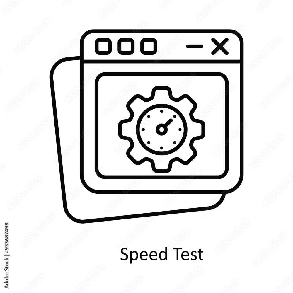 Speed Test vector outline Icon Design illustration. Smart Home and Technology Symbol on White background EPS 10 File