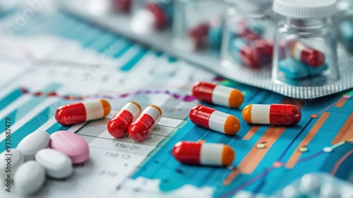 Detailed charts and graphs showing market analysis and growth trends in the pharmaceutical industry.