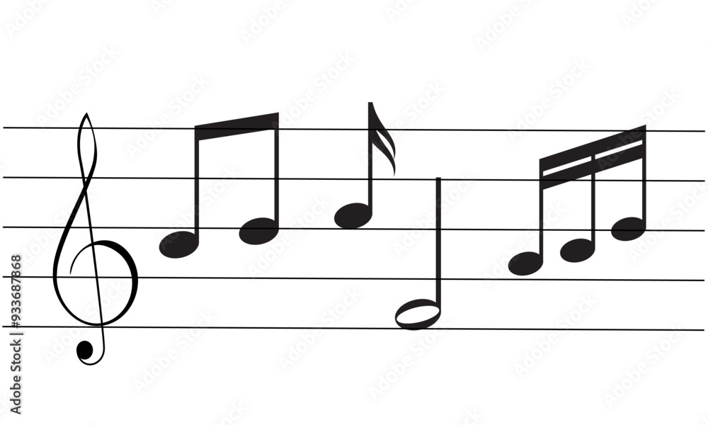 Music notes symbol vector illustration.Music notes icon set. Musical key symbols. Music notes symbol vector illustration.Music notes icon set. Musical key symbols.