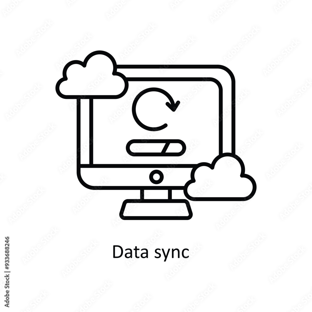 Data sync vector outline Icon Design illustration. Smart Home and Technology Symbol on White background EPS 10 File Data sync vector outline Icon Design illustration. Smart Home and Technology Symbol on White background EPS 10 File