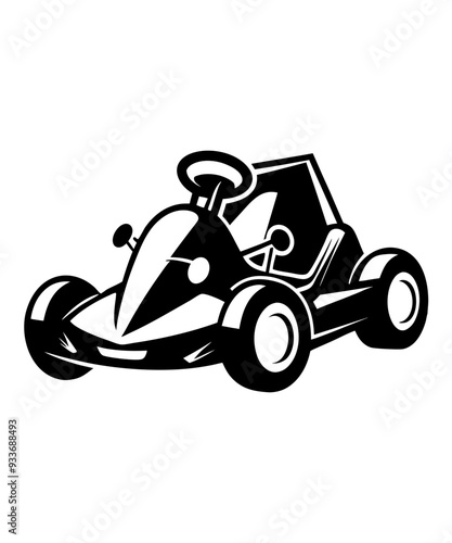 go kart silhouette vector illustration.