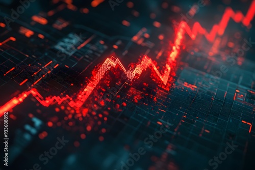 Wallpaper Mural Red and blue medical background with heartbeat monitor and pulse graph Torontodigital.ca