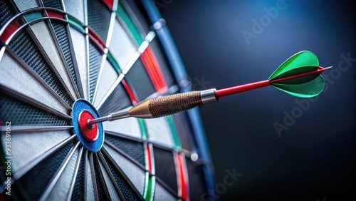 Dart arrow hitting bullseye target, accurate, success, aim, precision, sport, competition, darts, victory, achievement, goal